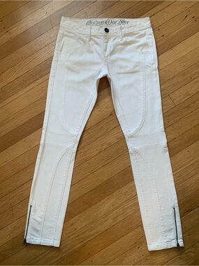EUC CONVERSE ONE STAR OFF-WHITE SKINNY ZIPPER JEANS IN WOMENS SIZE 4